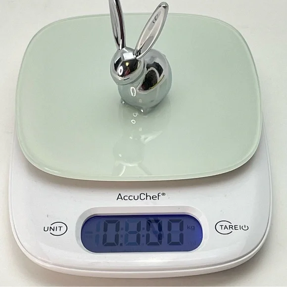 Bunny Chrome Rabbit Ring Holder Paperweight - Picture 6 of 11